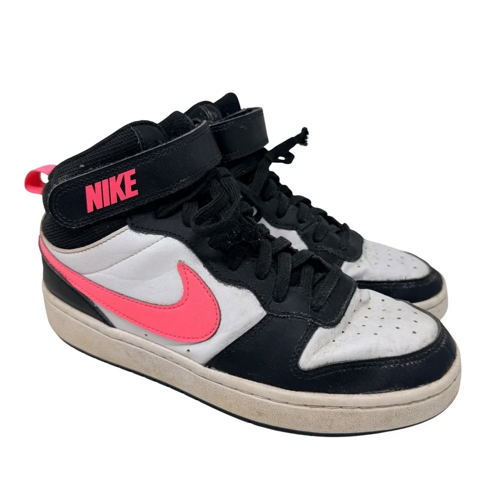 Nike Court Borough Mid 2 Shoes‎ Pink Black Kids 6.5Y CD7782-005